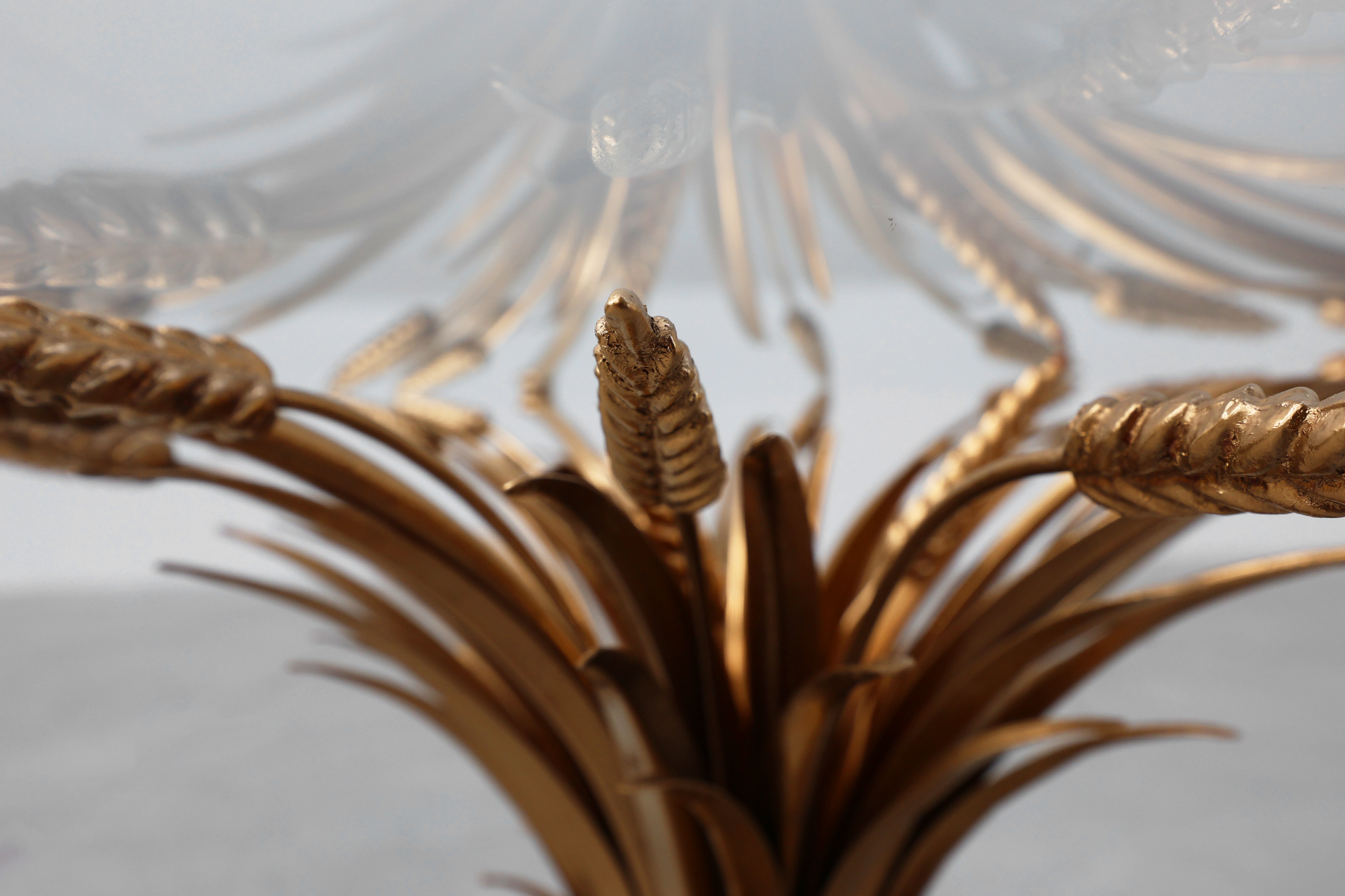 Hollywood regency gilt sheaf of wheat side table “coco chanel”, Italy 1960sthumbnail